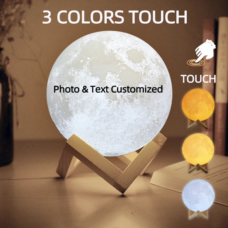 3D Moon Lamp Custom Photo/Text Gift