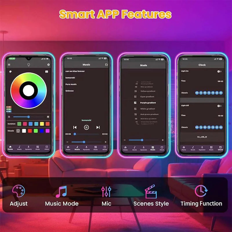 RGB LED Strip Lights with APP Control