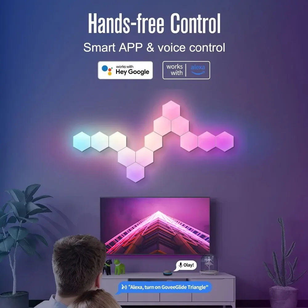 RGB Hexagonal Wall Light with APP Control