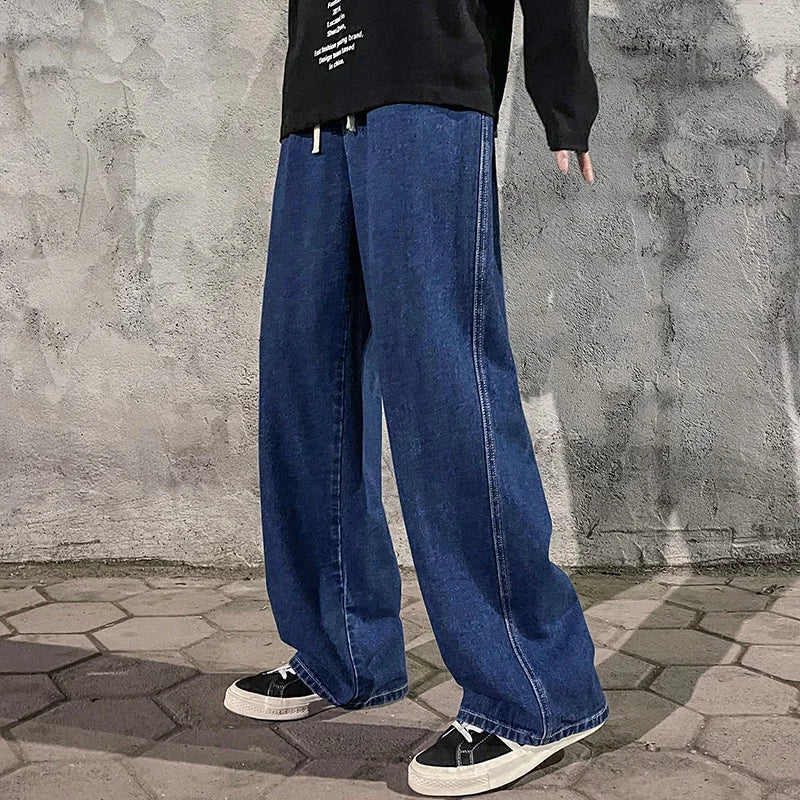 Men Loose Wide-Leg Streetwear Jeans