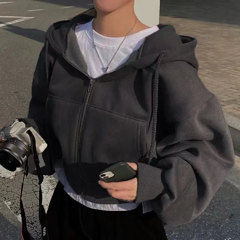 Women Fleece-Lined Warm Hooded Sweatshirt