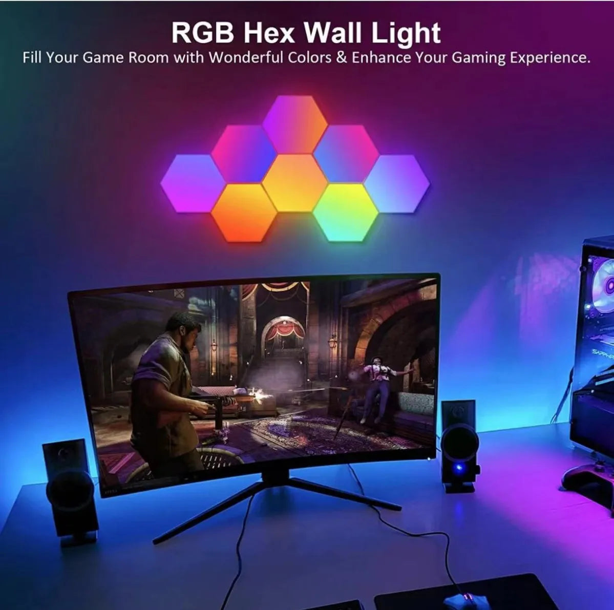 RGB Hexagonal Wall Light with APP Control