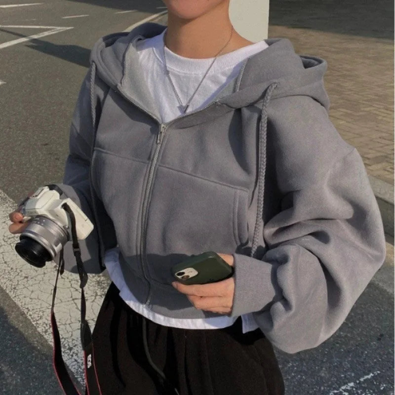 Women Fleece-Lined Warm Hooded Sweatshirt