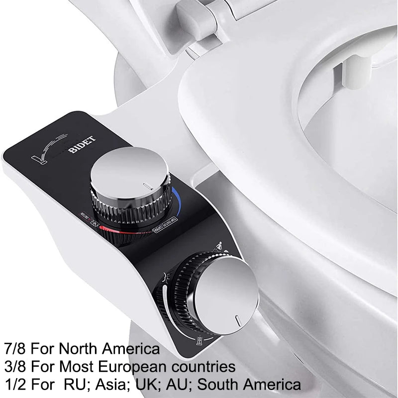 Bidet Toilet Seat Attachment Dual Nozzle
