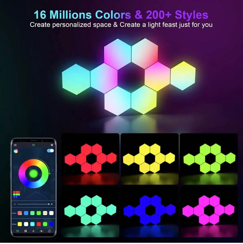RGB Hexagonal Wall Light with APP Control