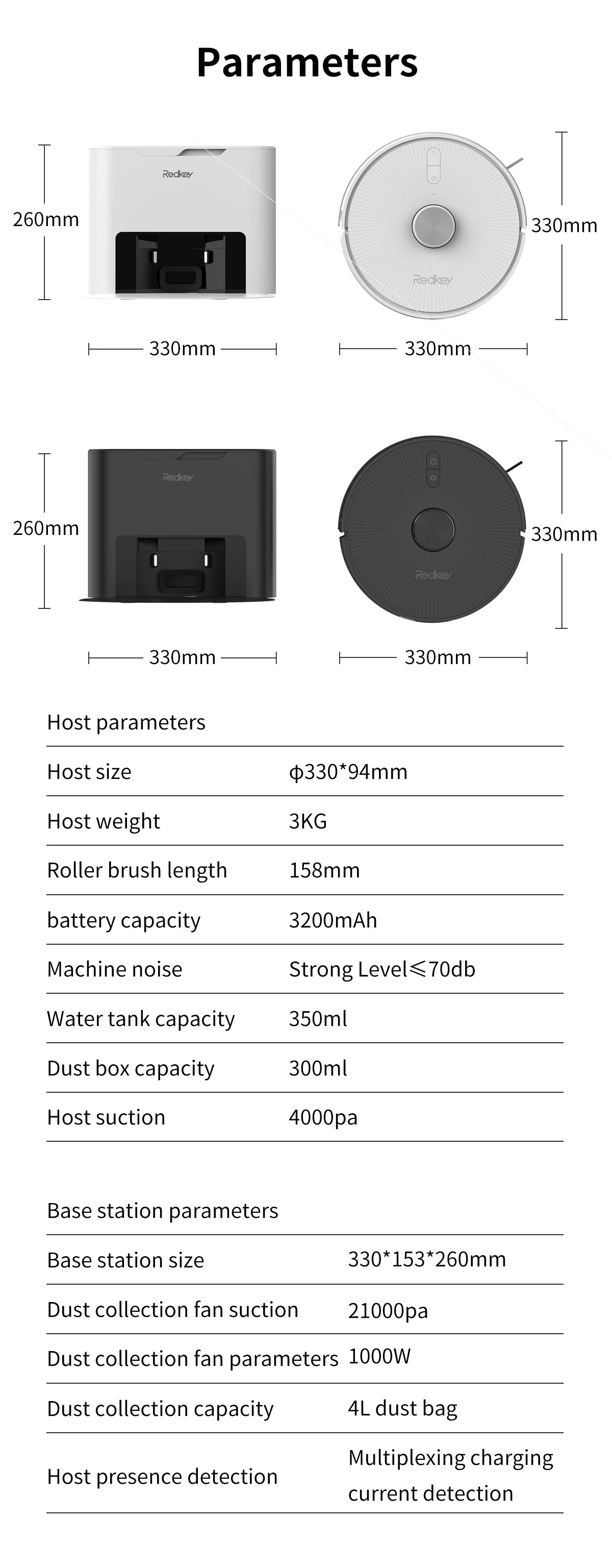 Redkey R10 Robot Vacuum Mop 4000Pa