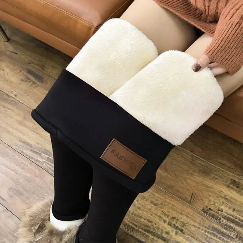 Women Cashmere Fleece High-Waist Leggings